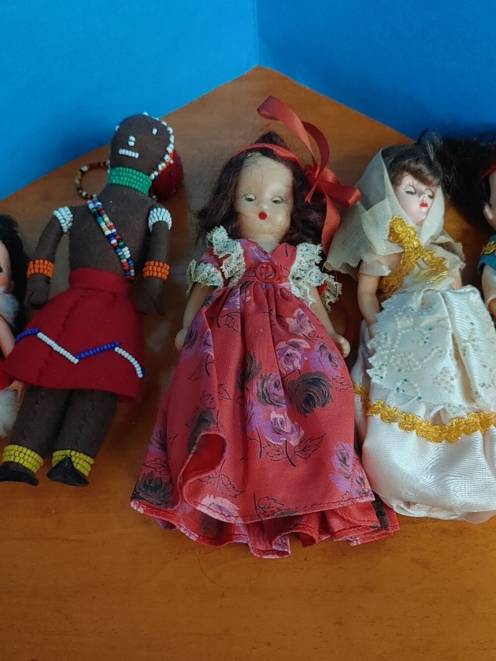 Vintage Souvenir Mixed Lot of Five Dolls from Different Countries